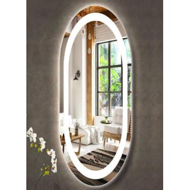 Imagem de Espelho jateado Oval Iluminado com led frio - 60x150cm - Woodglass