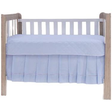 Imagem de Saia de Berço Ponto Palito Americano e Nacional - AVM Enxovais, Azul