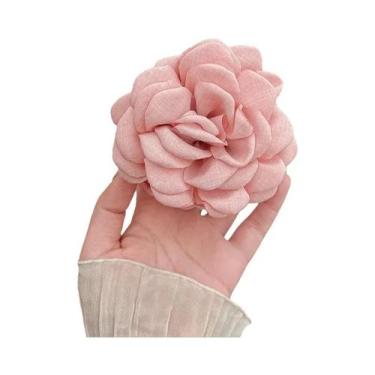 Imagem de Garra De Cabelo Elegante Flor Rosa Para Mulheres Elegante Parte De Trá