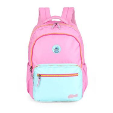 Imagem de Mochila De Costas Stitch Juvenil Escolar Passeio Meninas - Luxcel, Ros