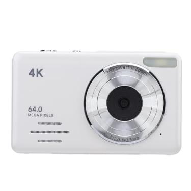 Imagem de Câmera Digital 4k, Câmera de Vídeo Digital Portátil Pequena, Zoom Digital 18x, Bateria de 800mah, Foco Automático, Tela de 2.88 Espaços para Exterior (Branco)