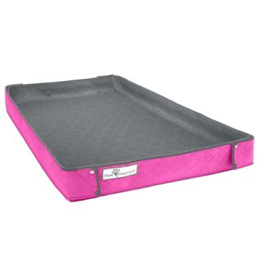 Imagem de Paw Inspired Forro de gaiola lavável Critter Box, cama de lã reversível com laterais elevadas para porquinhos-da-índia e outros animais pequenos (centro-oeste, cinza/rosa)