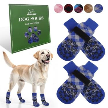 Imagem de EXPAWLORER Meias para cães para evitar lamber patas, sapatos de cachorro para pavimento quente, botas antiderrapantes para pisos de madeira, botas de cachorro e protetores de patas para cães idosos