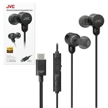 Imagem de JVC Fones de ouvido USB-C com fio - isolamento de ruído - DAC - áudio de alta resolução - microfone embutido com mudo - pontas auriculares de silicone confortáveis - controle remoto de 3 botões - Plug