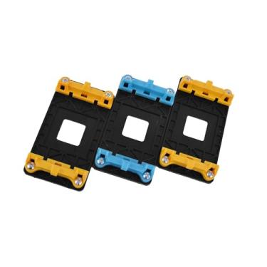 Imagem de Motoforti Base de suporte de suporte de ventilador de CPU 3 peças amarelo azul para AMD AM2 AM2+ AM3 AM3+ FM1 longa duração