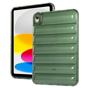 Imagem de Capa amortecedora para iPad 10ª geração 2022, iPad 11 polegadas A16 2025, capa traseira Techcircle transparente e elegante de poliuretano termoplástico macio à prova de choque, leve, verde