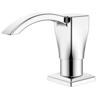 Imagem de Ultimate Unicorn Dispensador de sabão para pia de cozinha, dispensador de sabão embutido para pia de cozinha, dispensador de sabão cromado sob a pia, com garrafa de sabão de 368 g, U-SD001C