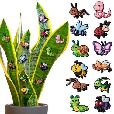 Imagem de H1vojoxo Ímãs de plantas para vasos de plantas - 12 peças pingentes magnéticos de plantas presentes para amantes de plantas alfinetes de ímã seguro para plantas internas e externas acessórios de