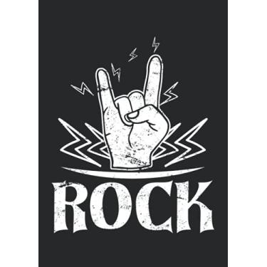 Imagem de Notizbuch A4 kariert mit Softcover Design: Rockmusik Rocker Handzeichen Symbol Hand Rock Konzert: 120 karierte DIN A4 Seiten
