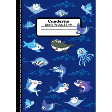 Imagem de Libreta de dos rayas con margen, 3,5 mm, 100 pagine - Pez: Libreta doble raya para escritura, Cuaderno doble pauta a4, Cuaderno doble linea