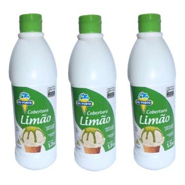 Imagem de Cobertura Para Sorvetes Sobremesas Kit 3 Potes Grandes Vários Sabores 