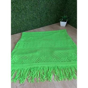 Imagem de Saida De Praia De Franja Vestido Curto Tricot Com Fenda Lateral - NoBr