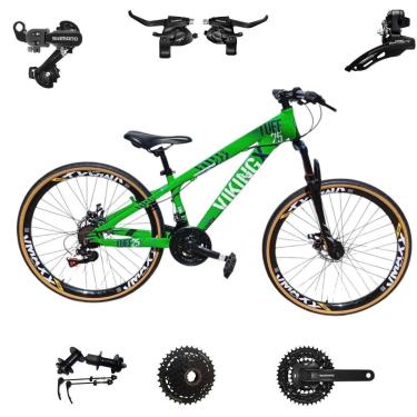 Imagem de Bicicleta 26 VikingX T25 24v Freeride SHIMANO K7 Indexado Pneu Slick Fino Fx Amarela1.50-Unissex