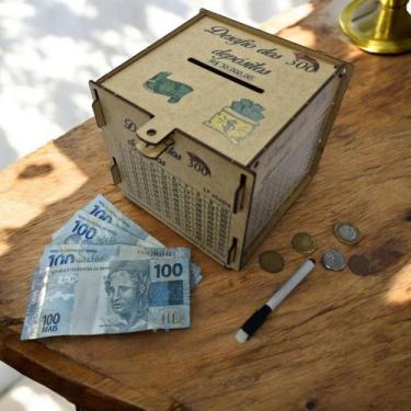 Imagem de Cofre Guardar Woodbox Desafio 30 MIL junte Dinheiro natural - INDÚSTRI