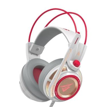 Imagem de AsrMyjcx Fone de ouvido de jogos USB com microfone com ruído estéreo cancelando o computador para desktop sobre fones de ouvido de fone de ouvido para o