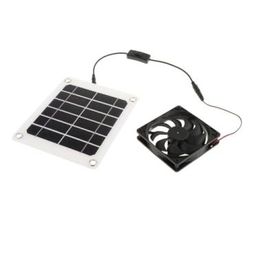 Imagem de XLWLLNJ Ventilador de painel solar Ventilador de exaustão movido a energia solar Painel monocristalino à prova de intempéries Ventilador solar para garagem, Ventilador Único