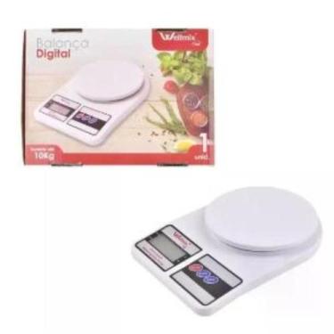 Imagem de Balança Digital Eletronica Cozinha  Para Alimentos - WELLMIX, BRANCO