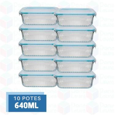 Imagem de 10 Potes Marmita Vidro Resistente 640ml Forno Microondas - Belo Vidro,