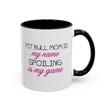 Imagem de Caneca de café Pit Bull Mom, presente para amantes de pitbull, caneca para pais de animais de estimação, presente exclusivo para mãe de cachorro, xícara de café engraçada para mães de animais de