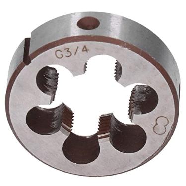 Imagem de FLEXMAN Molde de tubo G3/4, 1,6 cm de espessura, alta precisão, aço de liga cilíndrica, rosca reta cilíndrica redonda com 6 furos de remoção de cavacos