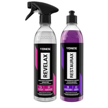 Imagem de Vonixx Kit Restauração Automotiva, Revelax 500ml + Restaurax 500ml, Restaurador de Plásticos e Hologramas
