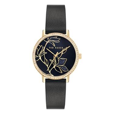 Imagem de Ted Baker Relógio feminino com pulseira de couro preto, Preto