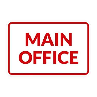 Imagem de Signs ByLITA Placa clássica emoldurada para escritório principal (branco/vermelho) - Grande