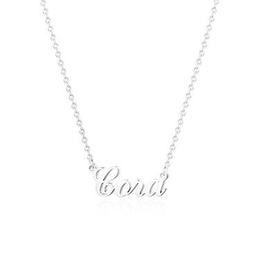 Imagem de Hidepoo Colar com nome personalizado – Colar com pingente de nome de aço inoxidável, corrente delicada com nome de letra, joias personalizadas, presentes para mulheres, Metal