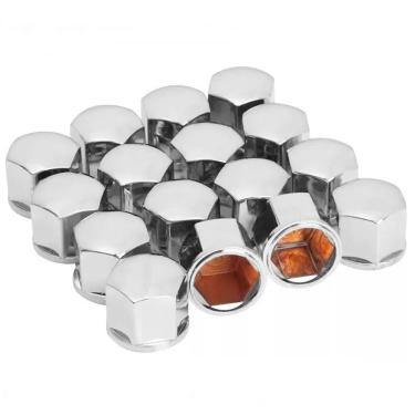 Imagem de Jogo Capa Cromada Parafuso Roda Sextavado 17mm Shekparts