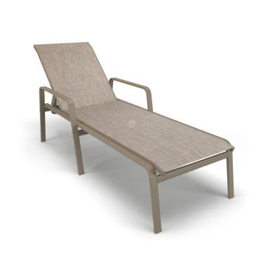 Imagem de Espreguiçadeira Piscina Praia Alumínio Fendi Tela Mocca