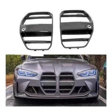 Imagem de Compatível com bmw m3 m4 g80 g82 g83 grade st estilo de alta qualidade fibra carbono carro pára-choques dianteiro grelhadores entrada ar pára-choques grill(Dry Carbon fiber)