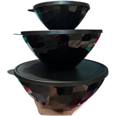 Imagem de Kit Tigela Prisma 3 Peças Onix em Policarbonato T u p p e r w a r e