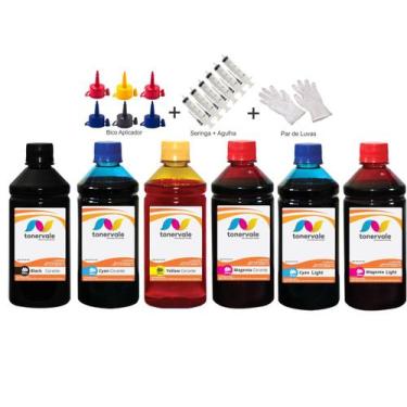 Imagem de Kit 6 Tinta Para Epson RX600 T048120 a 486 CMYK 500ml Linha Platinum -