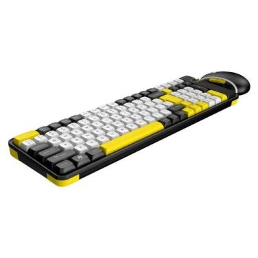 Imagem de Kit Teclado Mouse Gamer Knup Colorido BT Wireless 2.4 Knup TE-129 Amar