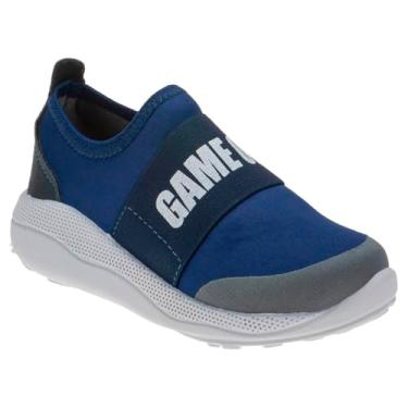 Imagem de Tenis Infantil Masculino Sapato Infantil Calce Facil Escolar Preto e Azul (Azul, BR, Criança de 4 a 8 anos, Numérico, 23)