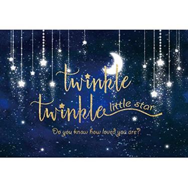 Imagem de Haoyiyi Cachecol Twinkle Twinkle Little Star Backdrop Do You Know How Loved You Are Galaxy Outer Space Moon Background Photography Photo Lover Boy Wedding Birthday Baby Shower Decor Artistic
