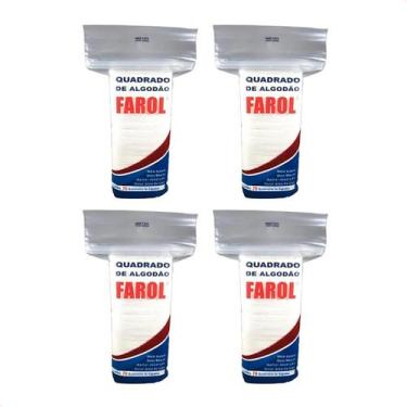 Imagem de Kit com 4 - Algodão Hidrofilo Farol Quadrado 70 Unidades cda