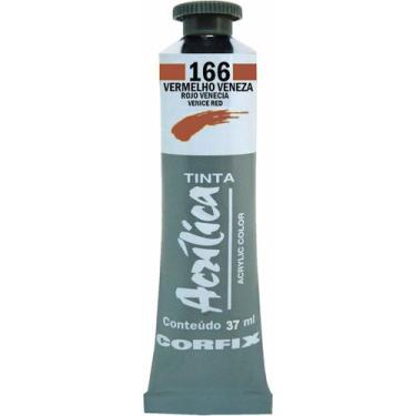 Imagem de Tinta Acrílica 37ml 166 Vermelho Veneza Corfix, 166 - VERMELHO VENEZA