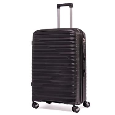 Imagem de Mala De Viagem Grande 32Kg Polipropileno 8 Rodas 360 Giratória Para Despachar Rígida Leve Tamanho G Viagem Internacional Resistente (PRETO, Grande)
