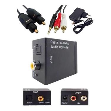 Imagem de Adaptador Óptico X Rca + Cabo Óptico + Cabo 2 Rca X P2 Macho - VIL