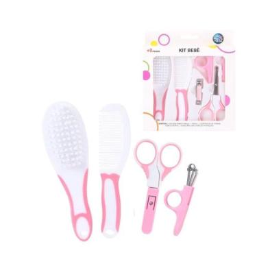 Imagem de Kit Bebe Inox Com Escovinha E Pente De Cabelo Pais E Filhos, ROSA