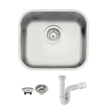 Imagem de Cuba Tramontina Lavínia 40X34 94020102 Inox Acetinado + Sifão