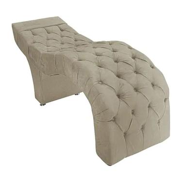Imagem de Maca Estofada Capitonê Clínica Salão Estética Veludo Marta Cor:bege