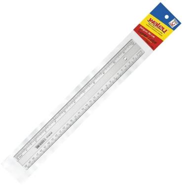 Imagem de Régua 30cm Waleu Cristal Super