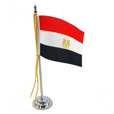 Imagem de Mini Bandeira De Mesa Egito 15 Cm Poliéster