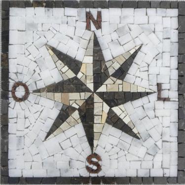 Imagem de Rosa Dos Ventos Em Mosaico Com Letras Tamanho 70cm