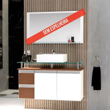 Imagem de Gabinete Banheiro 2 Gavetas 2 Portas Diamante 80cm - Natura - Marrom