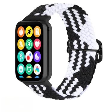Imagem de Pulseira de Nylon para Mi Band 9 Pro, acessórios de relógio inteligente, cinto de substituição (Black white)
