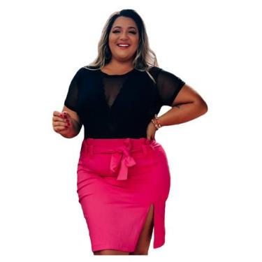 Imagem de Body Tule Manga Curta Plus Size Verão Bori 52 - PLUS MESMO E DAÍ, G1 |