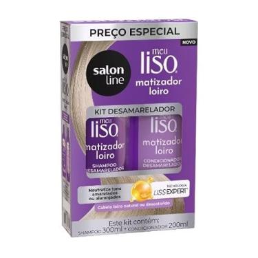 Imagem de Kit Shampoo 300ml e Condicionador 200ml Lisos (Meu Liso Matizador Loiro, 300ml e 200ml)
